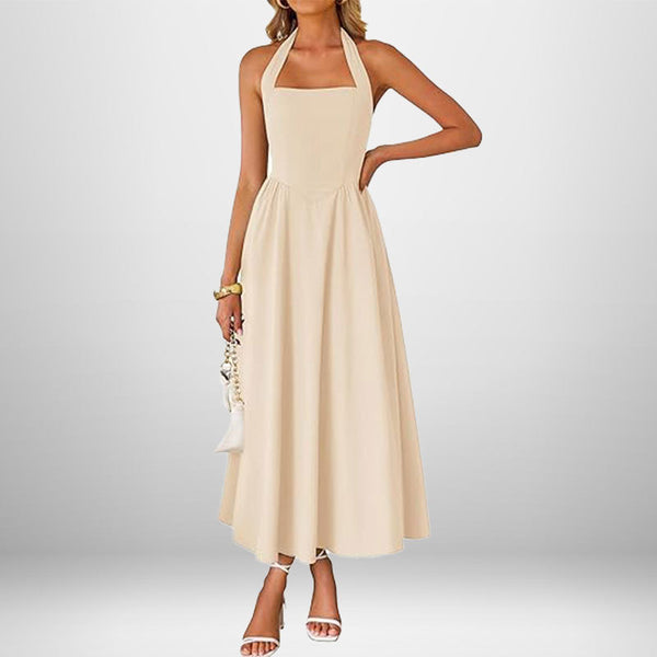 The new cross-border European and beautiful clothing in the spring of 2026 has an elegant and fashionable sleeveless V-neck long dress
