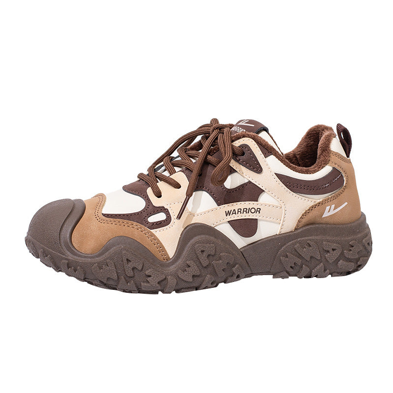 Pull-back strawberry pink mesh breathable sneakers outdoor hiking casual daddy shoes cute and lightweight Japanese big-toe shoes