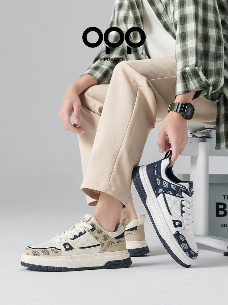 OPP men's shoes spring 2026 new popular thick-soled versatile high-end ruffian handsome leather casual sneakerboard shoes