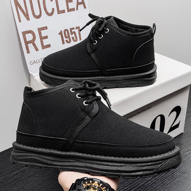 Men's Shoes 2025 Autumn/Winter New Men's Outdoor Casual Sports Shoes, Outdoor Fleece-Lined Warm Men's Trendy Thickened Shoes