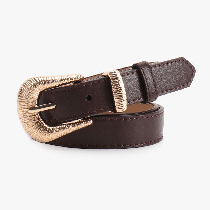 New Simple Old Money Style Women's Belt Threaded Alloy Commuter Casual Belt Women's Versatile Jeans Decorative Belt