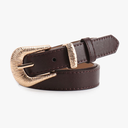 New Simple Old Money Style Women's Belt Threaded Alloy Commuter Casual Belt Women's Versatile Jeans Decorative Belt