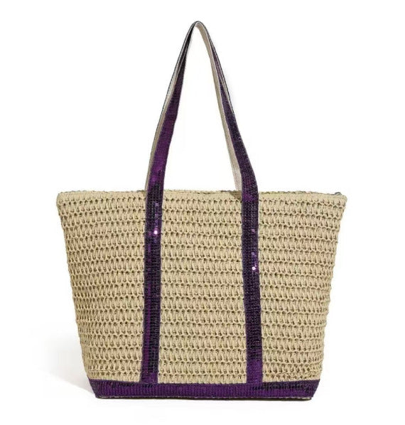 Bag women's bag 2025 new beach bag straw bag large capacity resort style commuter shoulder woven tote bag batch