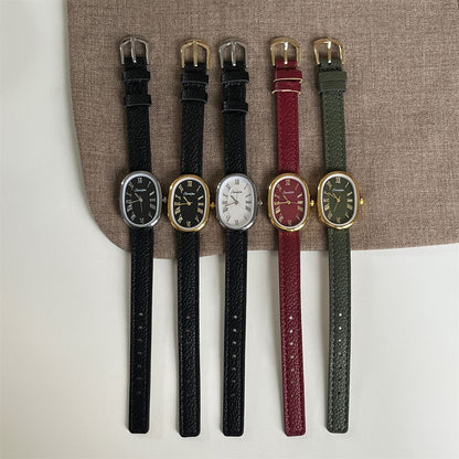Hong Kong-style retro fashion watch for women, simple and versatile Roman scale quartz watch belt, hot-selling cross-border foreign trade bestseller