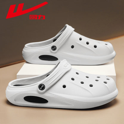 Pullback outward breathable hole shoesLightweight platform shoes, men's toe wrap slippers, summer minimalist casual sports sandals