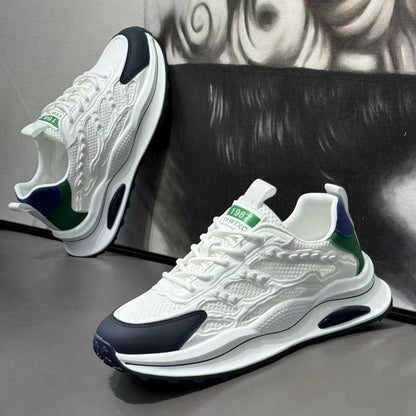 2026 Men's Breathable Mesh Summer Hollow Running Shoes, Comfortable Soft-Soled Student Trendy Shoes, Thin Versatile White Shoes
