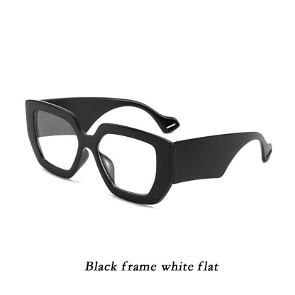 Oversized square frame sunglasses women's 2025 cross-border new product personality thick temples Internet celebrity trend street photography plain sunglasses