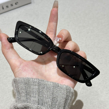 Narrow-frame European and American style sunglasses for women, stylish for photos, sophisticated long cat-eye sunglasses, trendy driving sunglasses for men