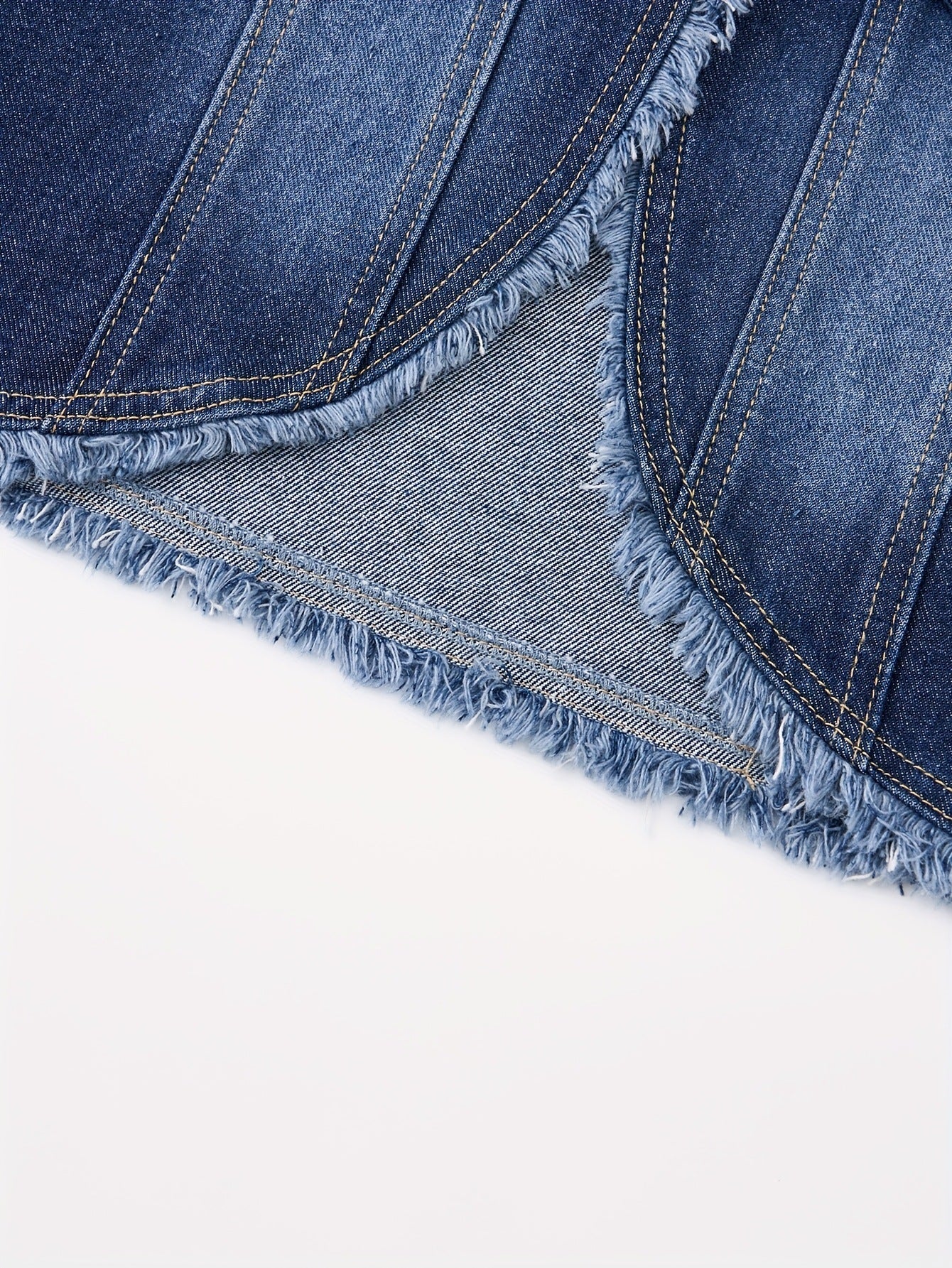 Denim Vest Women's New Elegant Fringed Raw Edge Short Sleeveless Vest Jacket Women's Top