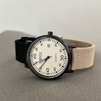 [MIQI] Black Frame Almond Dial, Black + Khaki