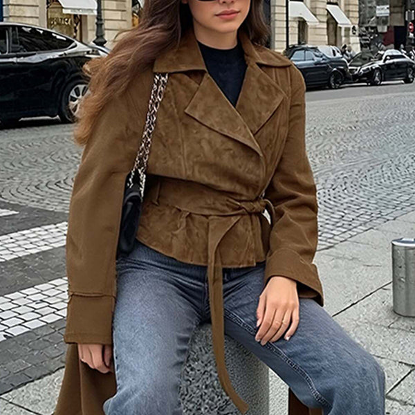 Spring 2026 Amazon New American Vintage Lapel Jacket Women's Cross-Border Personalized Street Jacket