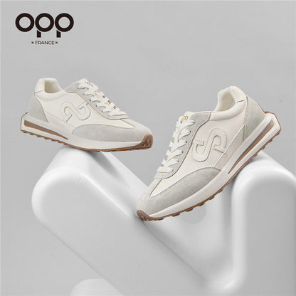OPP men's shoes spring 2026 new outdoor tourism sports leisure jogging shoes leather high-end Forrest Gump shoes for men