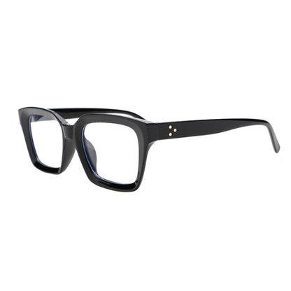 Square blue light blocking glasses, bare face rice spike glasses for men and women, high aesthetic value, versatile decorative flat light glasses for both European and American use