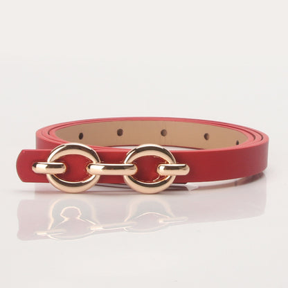 Women's belt alloy buckle versatile dress western embellished belt niche jeans belt pu thin belt wholesale