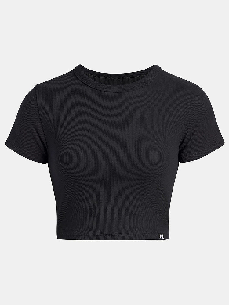 Under Armour Short Sleeve Women's Summer Rival Rib Quick Drying Casual Ribbing Training Sports T-Shirt 6000264-001