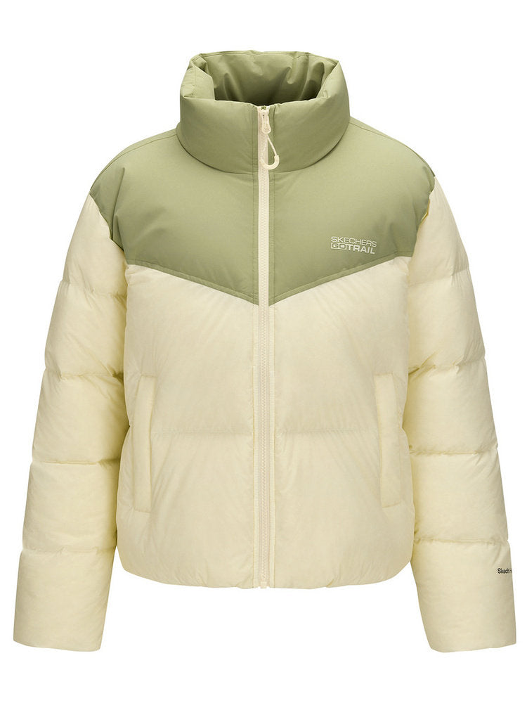 Skechers 25 Winter New Down Jacket Short Women's Windproof and Anti-Stain Warm Jacket P425W128-01ZG