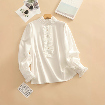 Amazon European and American women's clothing, Wish AliExpress, eBay shirt, ruffled elegant business fashion plus-size shirt