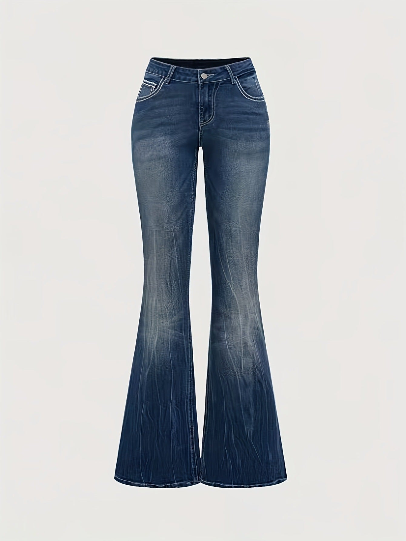 European and American cross-border foreign trade women's clothing explosive dark washed pocket embroidery hot diamond slim cut jeans JEANS
