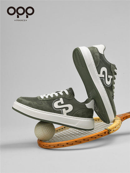 OPP men's shoes spring 2026 new low-top versatile leather sports soft sole light luxury niche casual trend board shoes