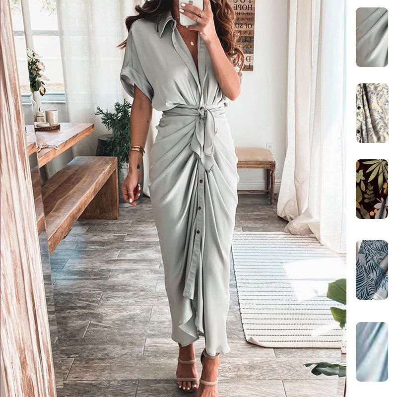 2026 spring new cross-border European beauty fashion temperament design sensible irregular dress women