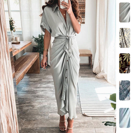 2026 spring new cross-border European beauty fashion temperament design sensible irregular dress women