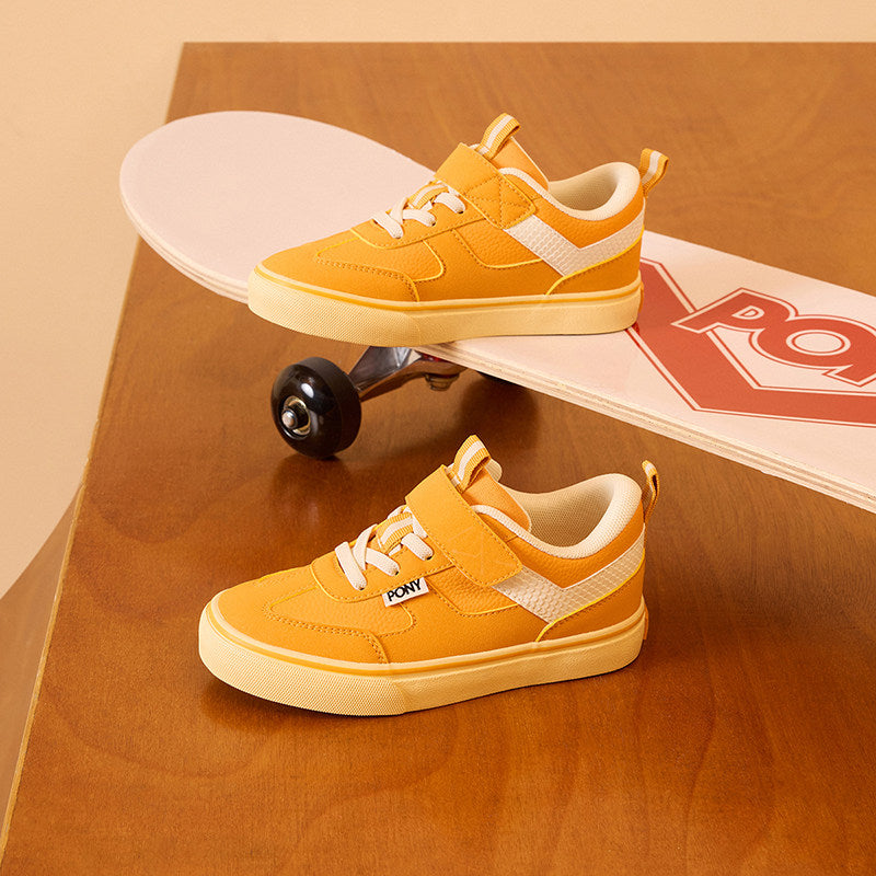 Pony Children's Shoes 2025 Spring Boys' Board Shoes Low Top Athleisure Shoes Earthy Yellow 251K1SK01EY