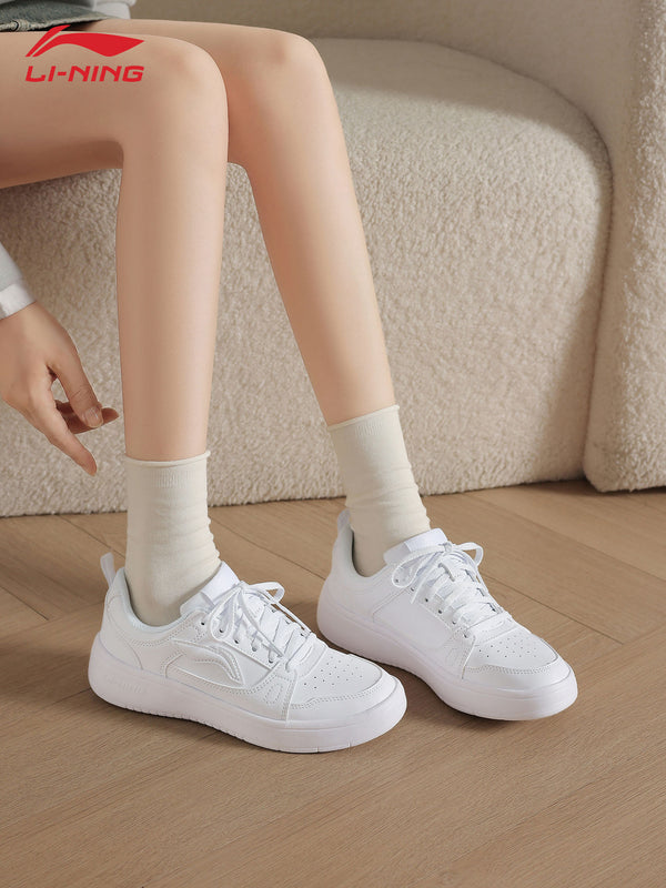Li-Ning Clear Sky White Shoes, Women's Board Shoes, Summer New Low-Top Classic Casual Shoes, Youth Lightweight Sports Shoes