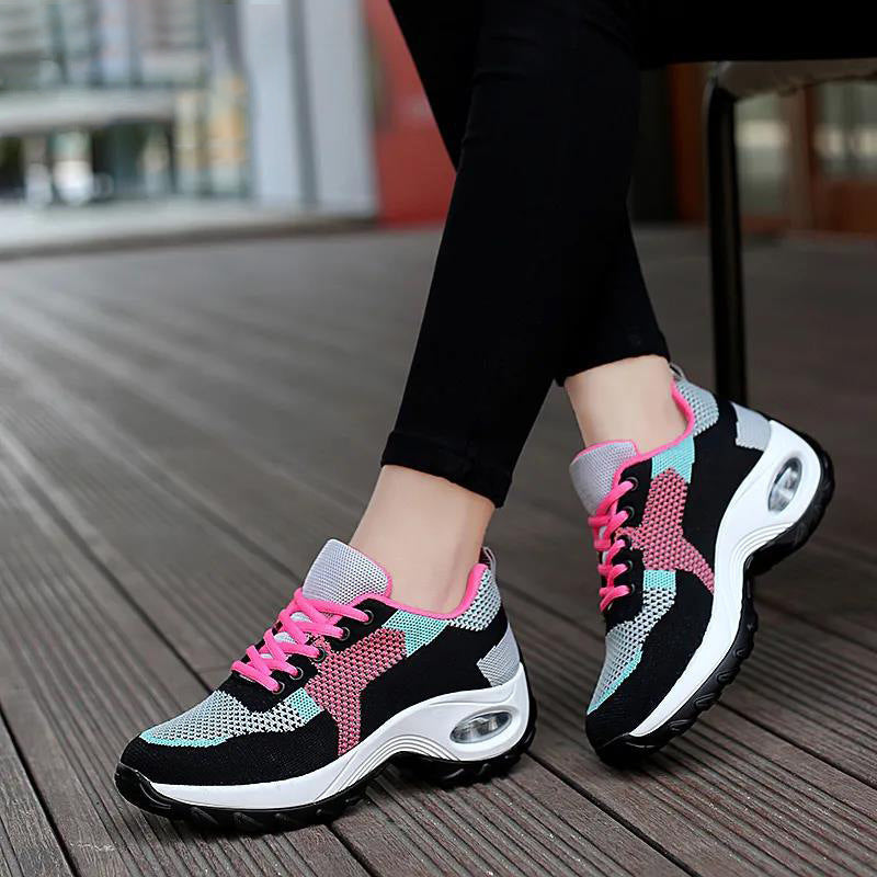2025 spring women's shoes, nurse shoes, Korean platform air cushioning running shoes, square dance, a drop-shipping fashion casual shoe