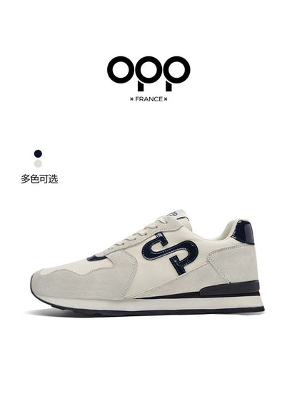 OPP Men's Shoes Spring Genuine Leather Athleisure Shoes Fashion and Versatile Outdoor Plus Size Men's Platform Anti-Slip Forrest Gump Shoes