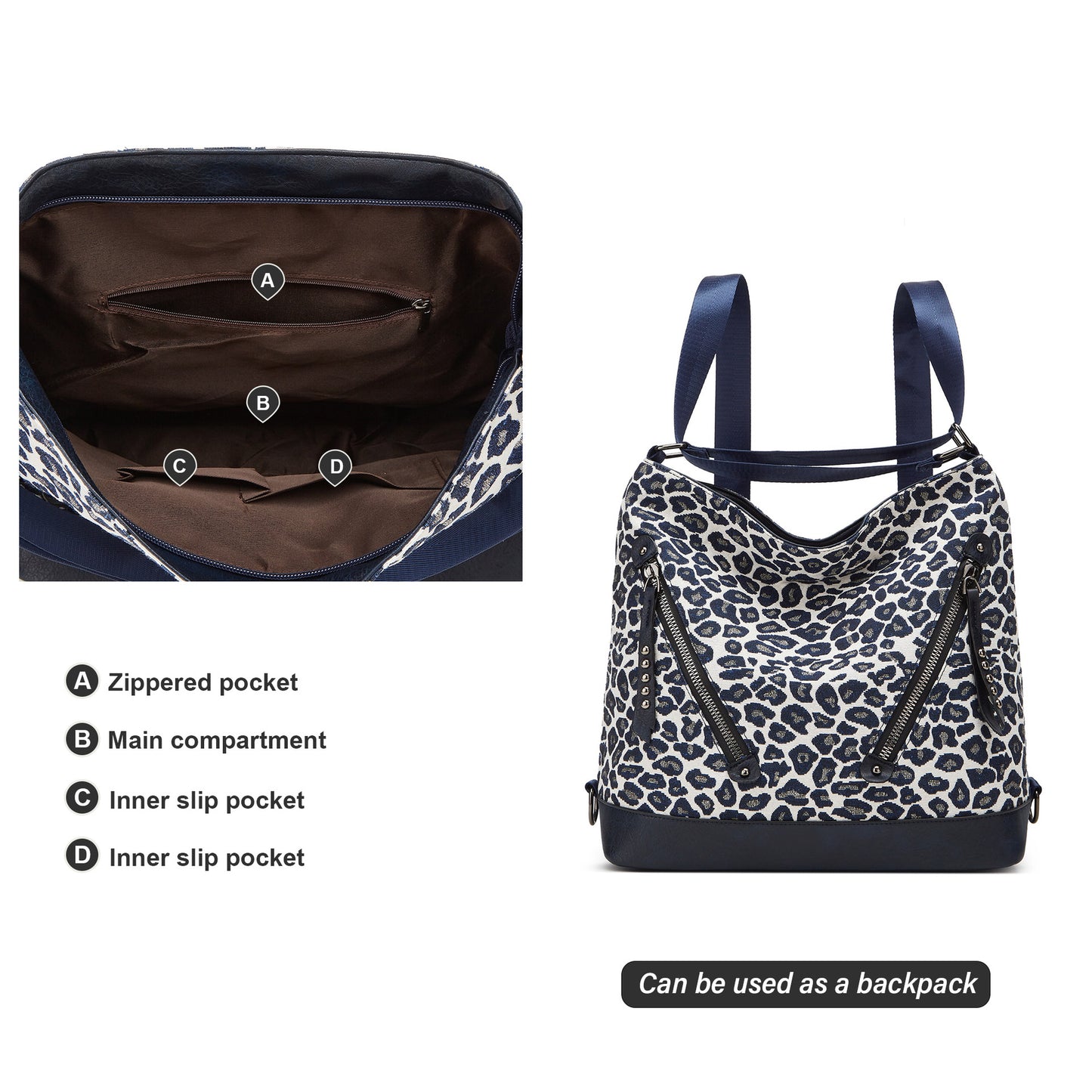 Cross-border bag women's bag 2025 new fashion leopard print underarm bag shoulder crossbody bag tote bag backpack batch