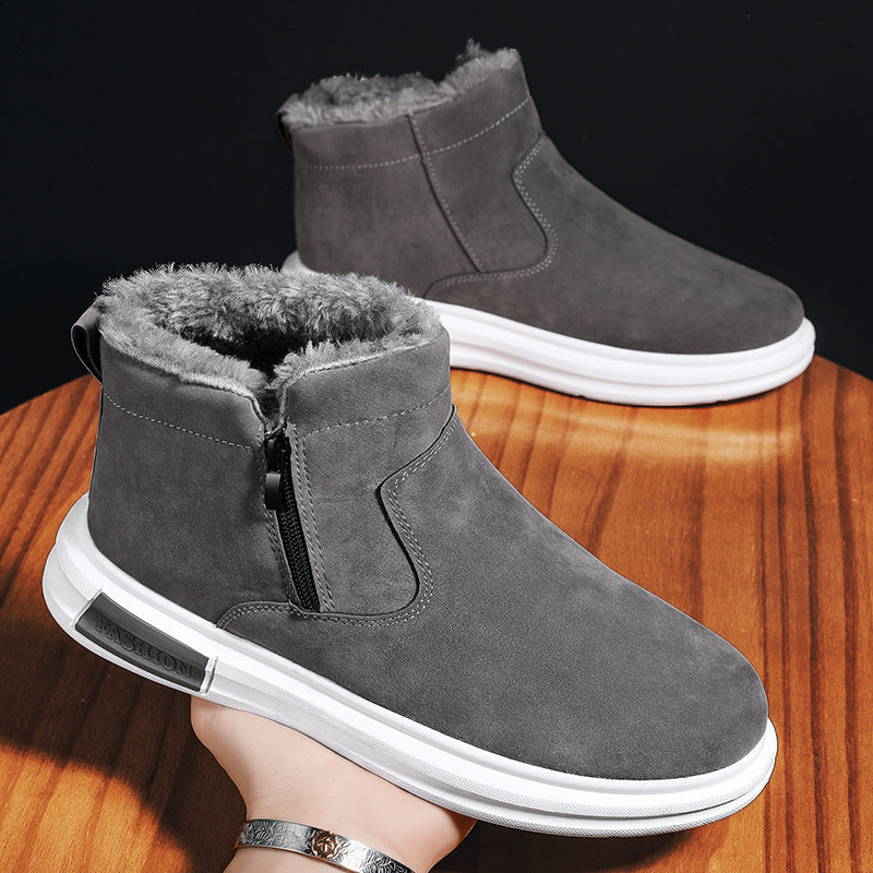 Men's Shoes 2025 Winter New Fleece-Lined Thickened Warm Cotton Shoes Men's Outdoor Casual Fashion Cold-Resistant Snow Boots
