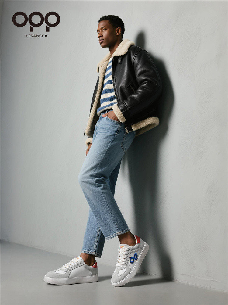 OPP men's shoes spring 2026 new retro low-top lightweight and versatile casual sports light luxury leather trendy brand shoes