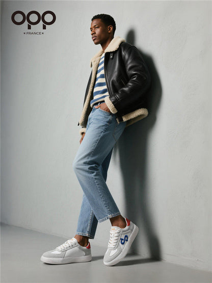 OPP men's shoes spring 2026 new retro low-top lightweight and versatile casual sports light luxury leather trendy brand shoes