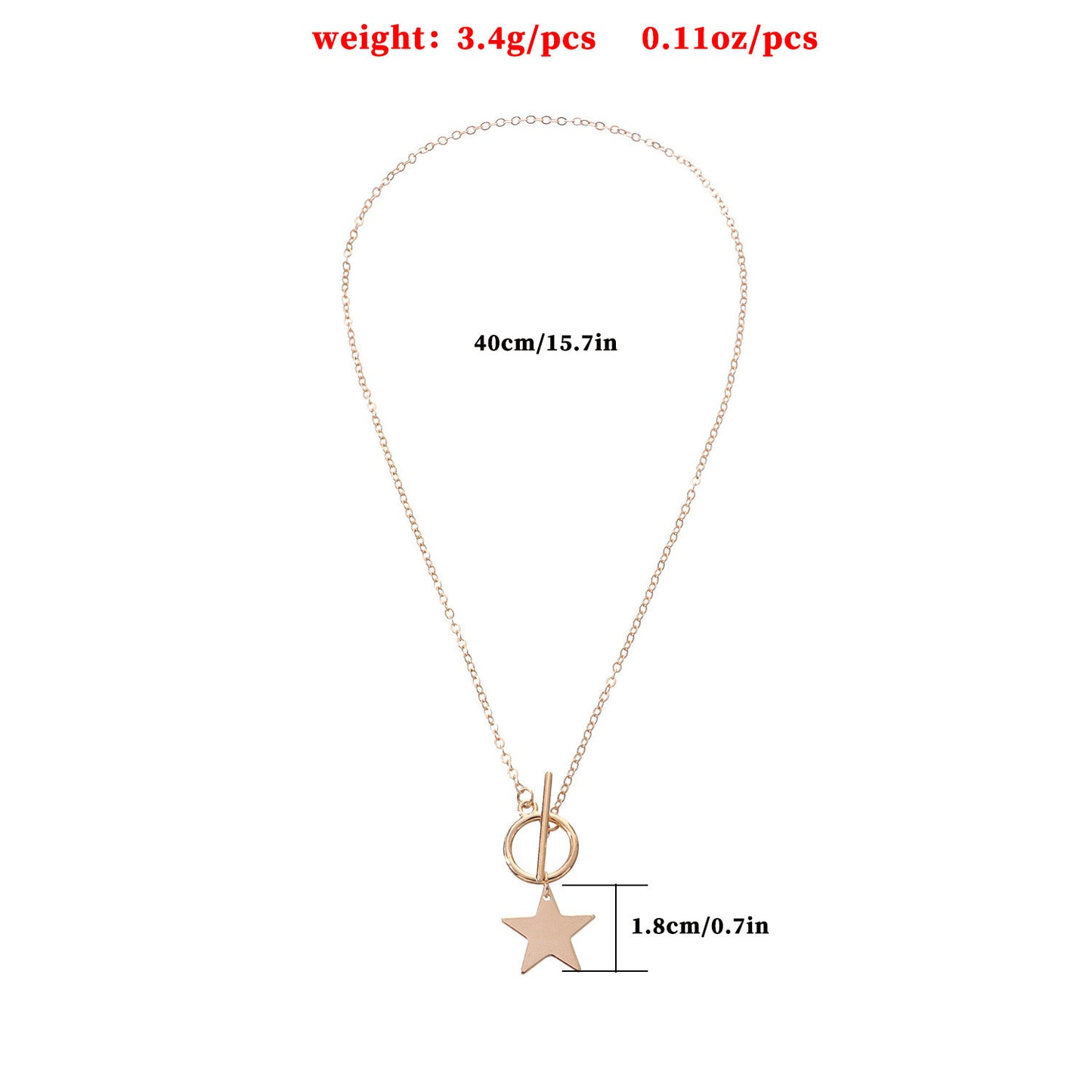 European and American cross-border jewelry fashion trend five-pointed star pendant women's necklace personality and temperament simple women's necklace