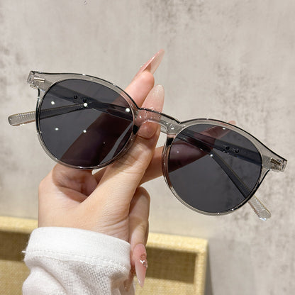 European-American style round sunglasses with UV protection tortoiseshell stud decoration, sun-blocking sunglasses for driving, high-end look