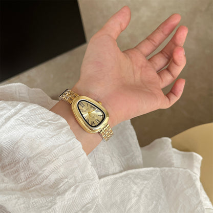 Cross-border hot-selling wristwatches, steel strap watches, women's snakehead head, commuter, light luxury minimalist, quartz watches, women's watch manufacturer wholesale
