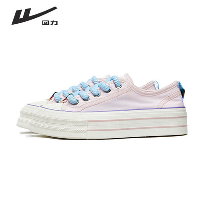 Pullback simple daily platform shoes female college style youth show long legs student board shoes Korean solid color versatile single shoes