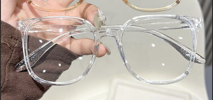 Mi Ding square frame glasses for women, cross-border bare face black frame blue light blocking glasses, student fashion versatile decorative frames