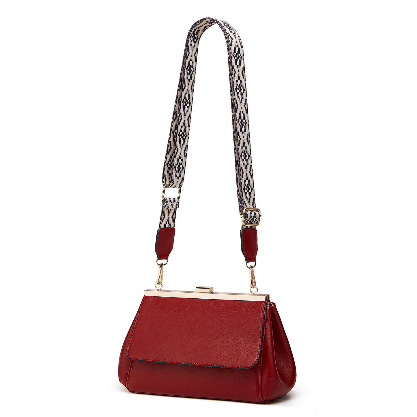 Cross-border retro leather small square bag clip bag one-shoulder crossbody women's bag simple style handbag gentle underarm bag