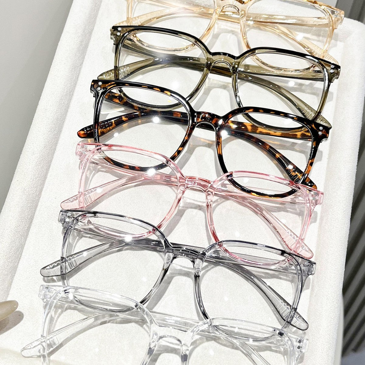 Mi Ding square frame glasses for women, cross-border bare face black frame blue light blocking glasses, student fashion versatile decorative frames