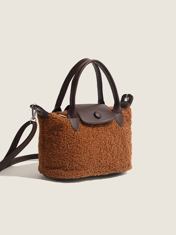 Cross-border women's bag 2025 new autumn and winter woolen texture large-capacity dumpling bag one-shoulder crossbody bag factory direct sales