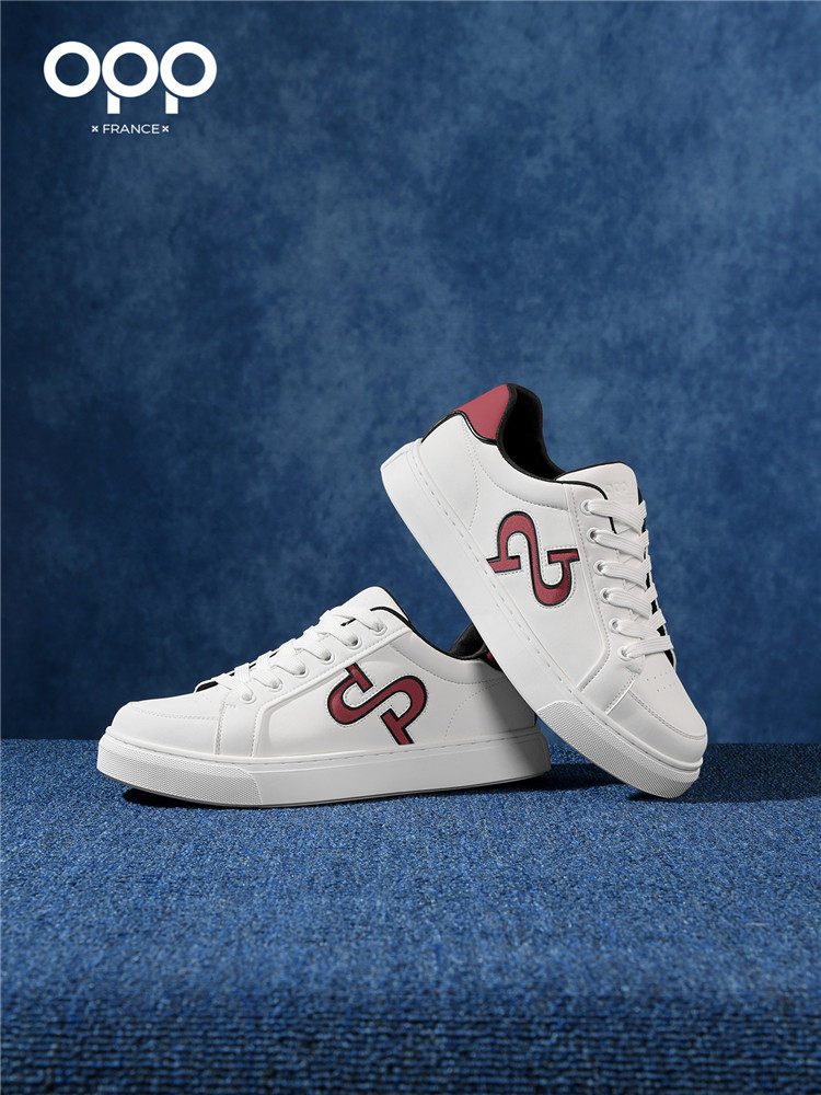 OPP men's shoes spring low-top versatility leather light luxury white shoes casual sports light trend comfortable plate shoes for men