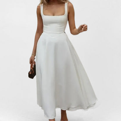 Cross-border 2026 Amazon's new European and American clothing simple temperament elegant suspender sexy backless dress 661