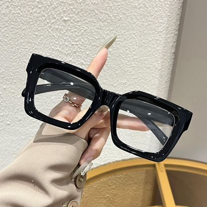 Square rice nail flat light mirror men's new anti-blue light European and American plain makeup glasses frame fashion ins retro glasses frame women