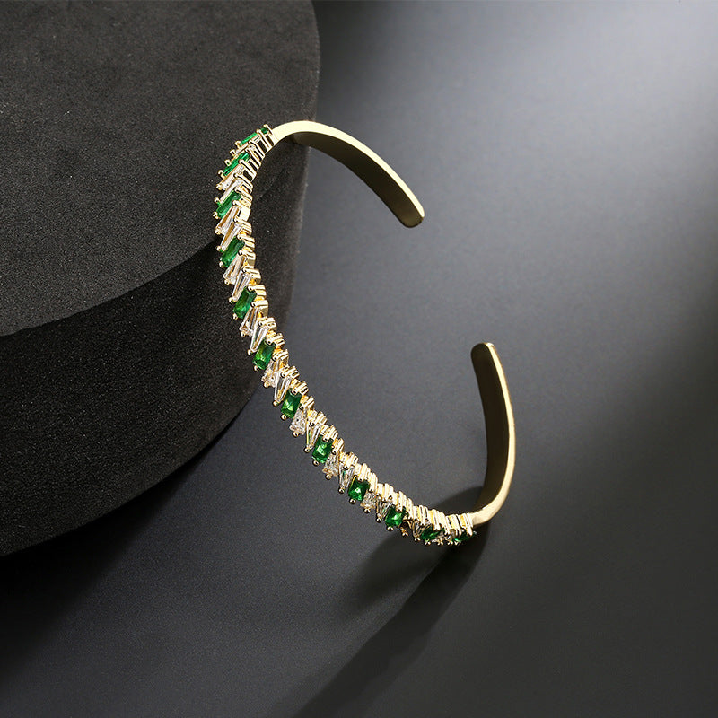 Cross-border European and American fashion full diamond marqueseye opening bracelets, adjustable latriche opening light luxury elegant factory wholesale