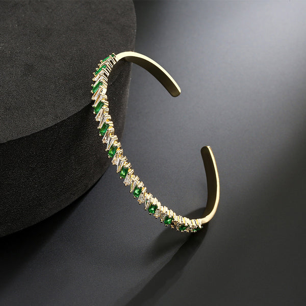 Cross-border European and American fashion full diamond marqueseye opening bracelets, adjustable latriche opening light luxury elegant factory wholesale | Ciaura