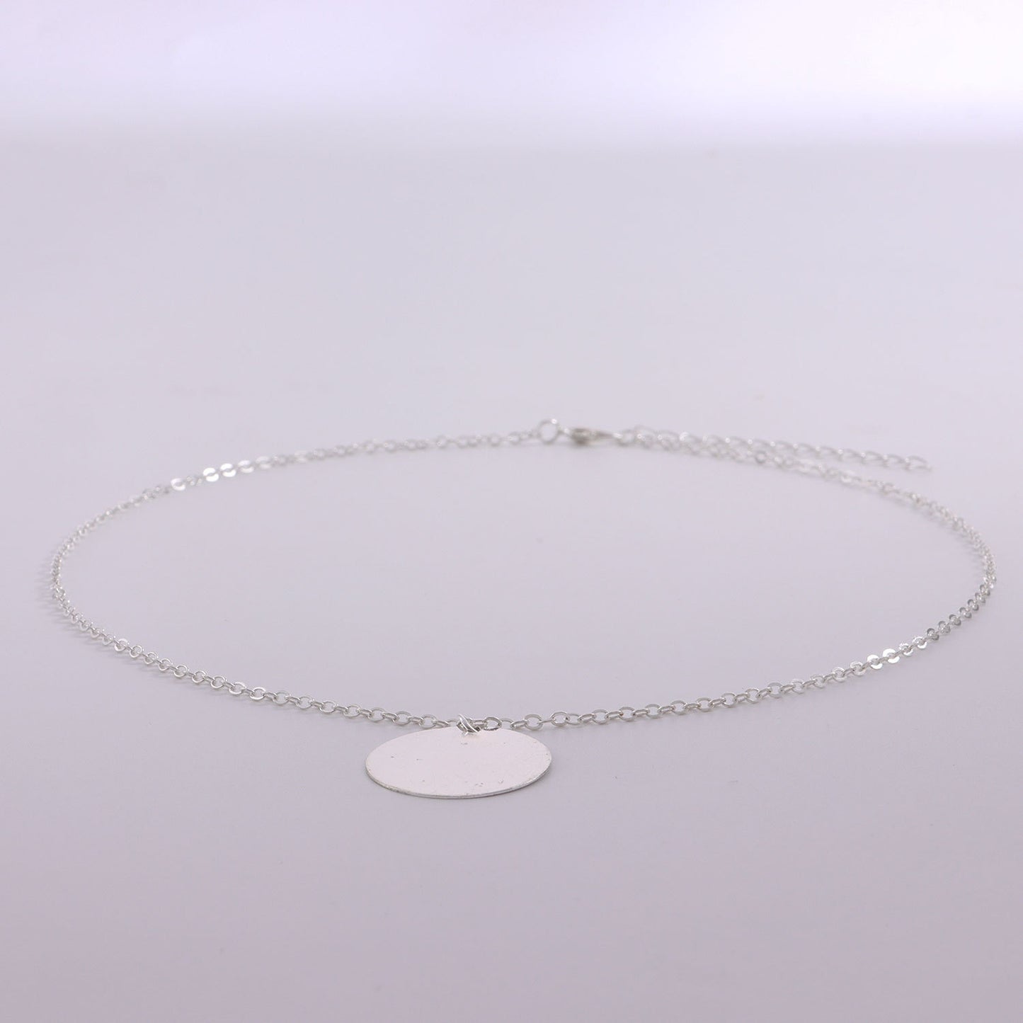 European and American cross-border jewelry Simple geometric glossy disc pendant necklace women's popular geometric temperament fashion necklace