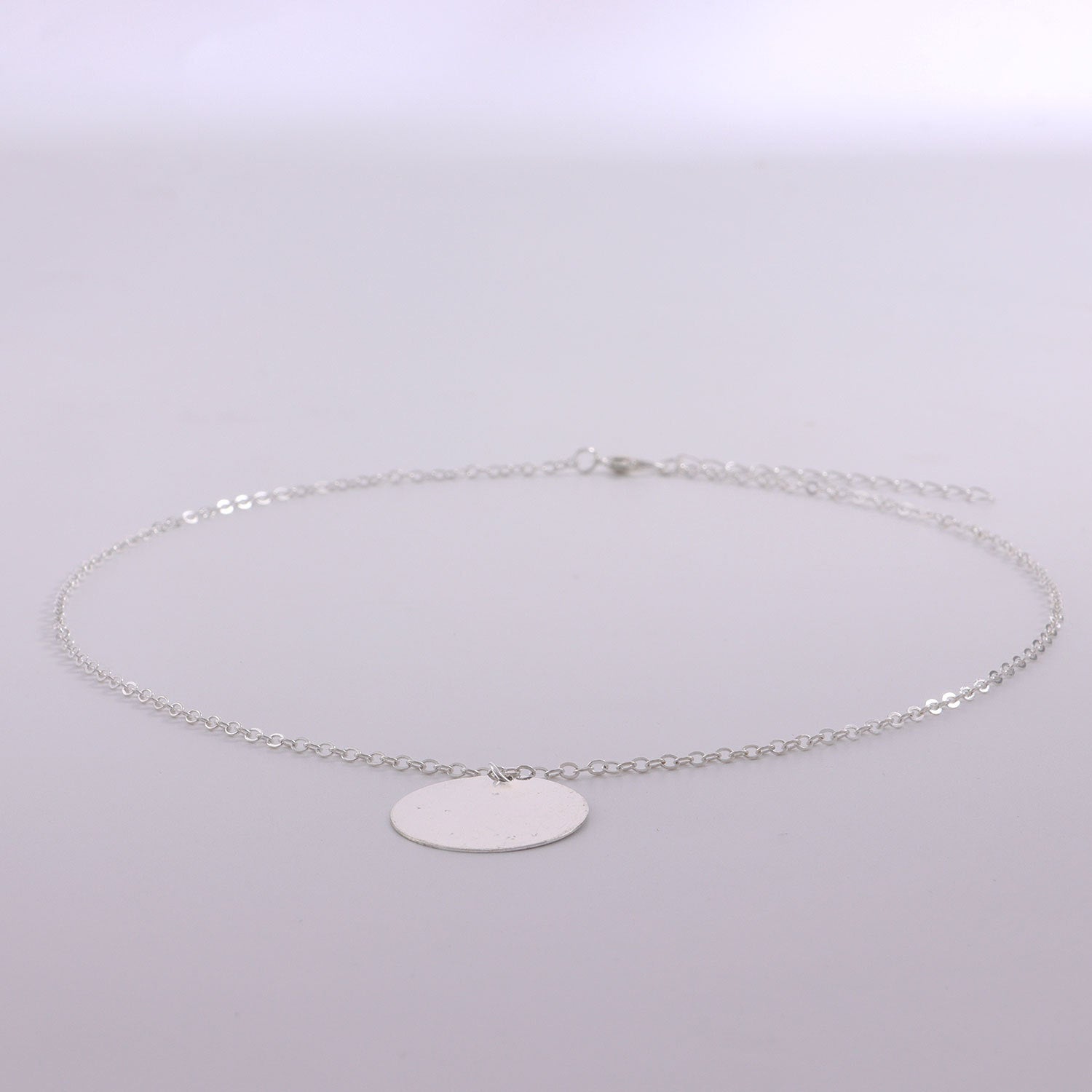 European and American cross-border jewelry Simple geometric glossy disc pendant necklace women's popular geometric temperament fashion necklace