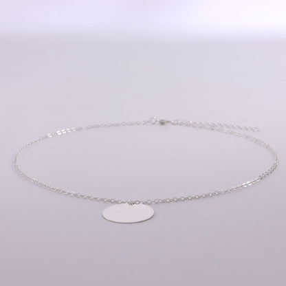 European and American cross-border jewelry Simple geometric glossy disc pendant necklace women's popular geometric temperament fashion necklace