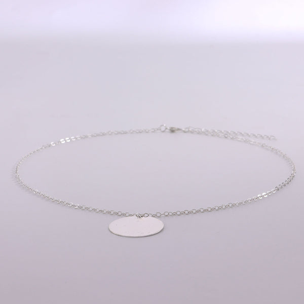 European and American cross-border jewelry Simple geometric glossy disc pendant necklace women's popular geometric temperament fashion necklace